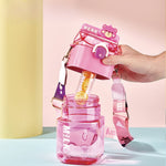 Load image into Gallery viewer, Kawaii Cute Animals Square Water Bottle With Fruit Infuser Partition - 950Ml Bear