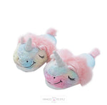 Load image into Gallery viewer, Kids Rainbow Unicorn Plush Slippers Plush Slippers Mango People International