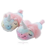 Load image into Gallery viewer, Kids Rainbow Unicorn Plush Slippers Plush Slippers Mango People International