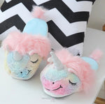 Load image into Gallery viewer, Kids Rainbow Unicorn Plush Slippers Plush Slippers Mango People International