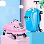 Load image into Gallery viewer, Kids Ride-On Travel Suitcase with Wheels Kids Trolley Suitcase