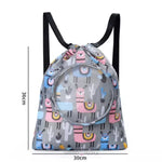Load image into Gallery viewer, Kids Waterproof Swim Bag With Dinosaur Pattern Drawstring Backpack Grey Design For
