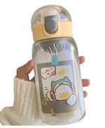 Load image into Gallery viewer, Kidszilla Drinking Water Bottle With Duckbill Straw - 450Ml