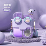 Load image into Gallery viewer, Large Capacity Portable Water Bottle With Two Compartments Straw And Plastic Cup - 530 Ml Animal