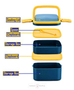 Load image into Gallery viewer, Leak Proof Plastic Lunch Box With Compartments Tiffin