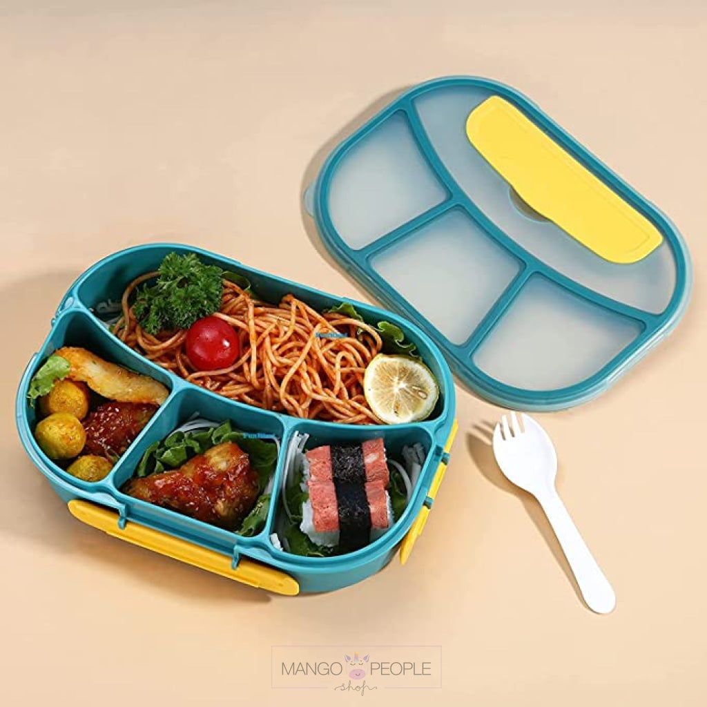 Leakproof Bento Tiffin Lunch Box For Kids With Four Compartments