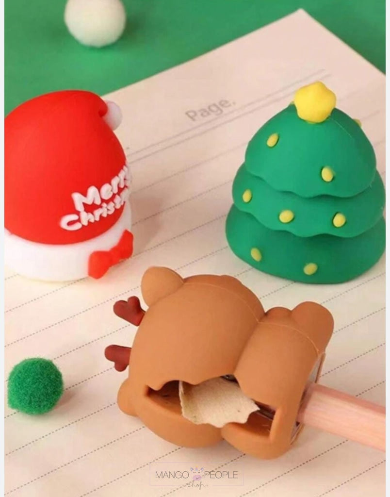 Merry Christmas Theme Cute Silicone Pencil Sharpeners Sharpener