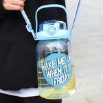 Load image into Gallery viewer, Leak-Proof Large Capacity Water Bottle With Double Drinking Mouth Straw - 1500Ml Blue