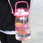 Load image into Gallery viewer, Leak-Proof Large Capacity Water Bottle With Double Drinking Mouth Straw - 1500Ml Pink
