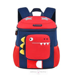 Load image into Gallery viewer, Dino Design Large Capacity School Bags With Slip Over Buckle For Kindergarten Kids Blue Cartoon