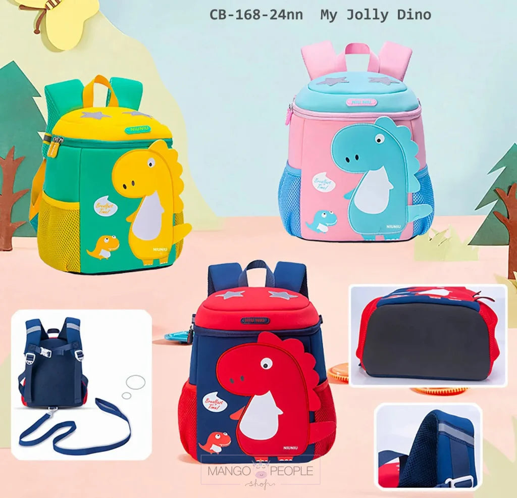 Fashionable And Cute Small Size Cartoon Shape Dinosaur Animal Print Backpack For Toddlers Design