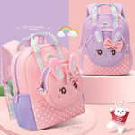 Load image into Gallery viewer, Cute Rabbit With Bow Design Backpack Removable Front Pocket To Side Bag Strap For Kids