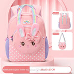 Load image into Gallery viewer, Cute Rabbit With Bow Design Backpack Removable Front Pocket To Side Bag Strap For Kids
