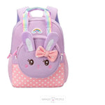 Load image into Gallery viewer, Cute Rabbit With Bow Design Backpack Removable Front Pocket To Side Bag Strap For Kids