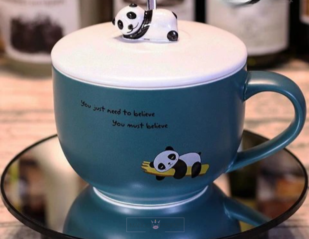 Panda Ceramic Cup With Steel Spoon