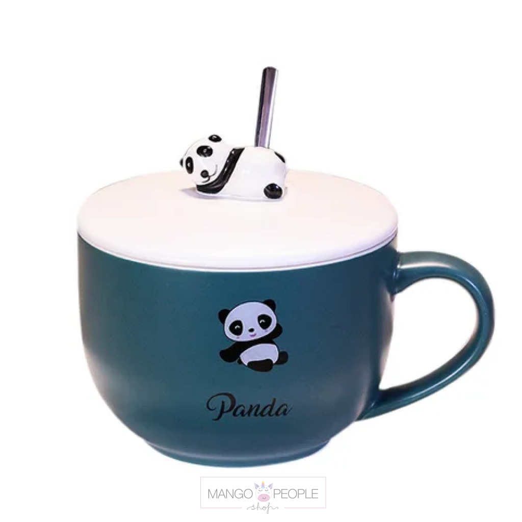 Panda Ceramic Cup With Steel Spoon