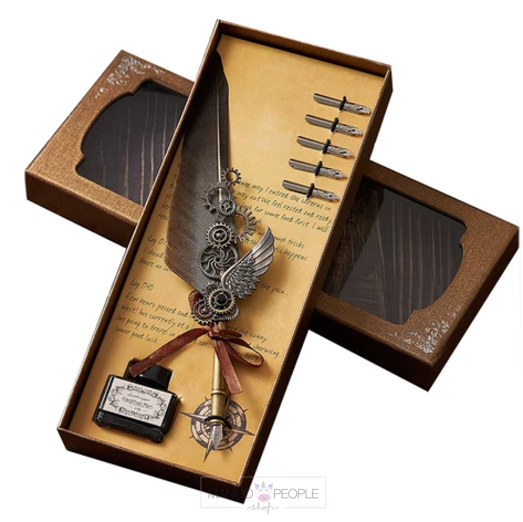Pen Calligraphy Quill Feather Gift Set