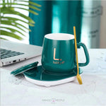 Load image into Gallery viewer, Personalized Ceramic Mug With Warmer Plate Mugs Plate
