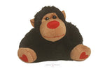 Load image into Gallery viewer, Plush Little Black Gorilla With Valentine Heart On Feet And Red Nose Soft Toy - 18Cm