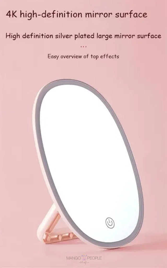 Portable Makeup Mirror With Touch Screen And Rechargeable Led Lights