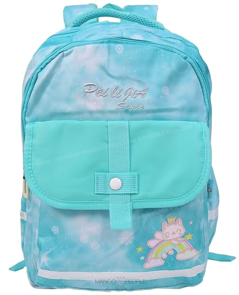 Premium Quality Large Capacity Rainbow Catty Print Backpack For School And College Students Pastel