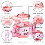 Load image into Gallery viewer, Premium Quality Round Shape 3D Cartoon Animal Design Water Bottle For Kids - 420Ml