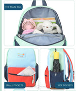 Load image into Gallery viewer, Premium Quality Tri Color Block Small Bag For School Students Kids Backpack