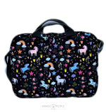 Load image into Gallery viewer, Premium Quality Unicorns Printed Laptop Bag For 14 Laptops -Black Unicorn