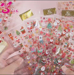 Load and play video in Gallery viewer, Christmas Theme Stickers- 10 Design -Mix Shining Glitter- Merry Xmas Sticker Card
