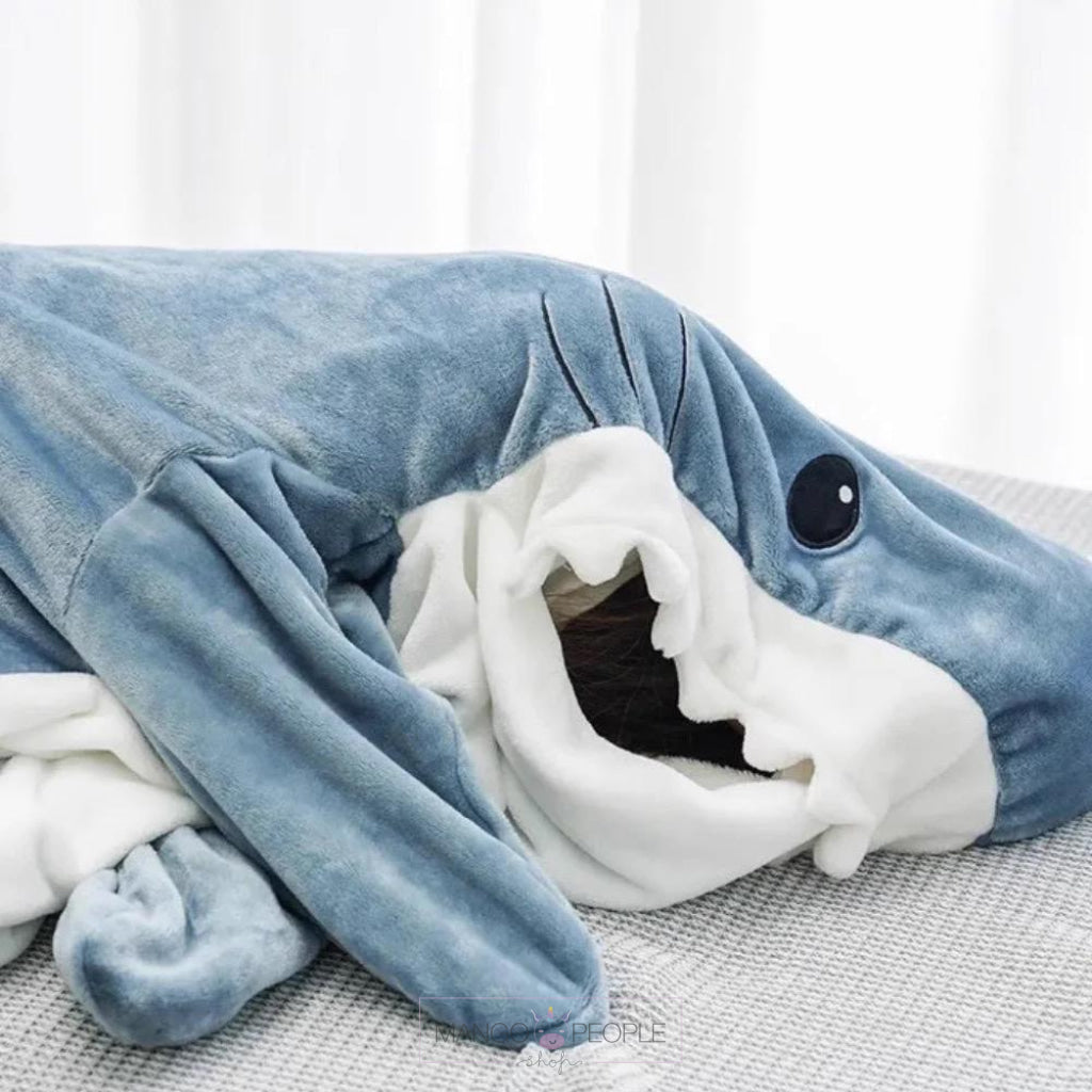 Shark Hooded Flannel Blanket Hoodie Sleeping Bag