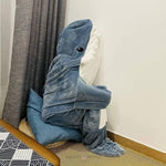 Load image into Gallery viewer, Shark Hooded Flannel Blanket Hoodie Sleeping Bag