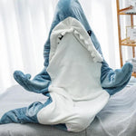 Load image into Gallery viewer, Shark Hooded Flannel Blanket Hoodie Sleeping Bag