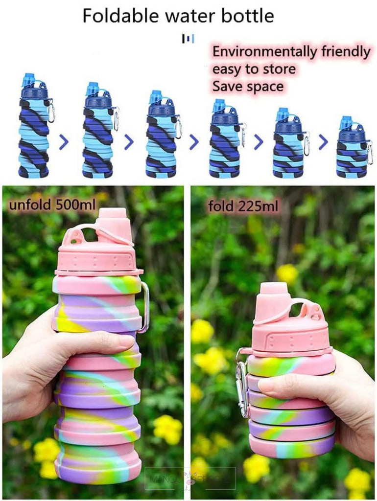 Silicone Expandable And Foldable Water Bottle - 500Ml Bottles Sipper
