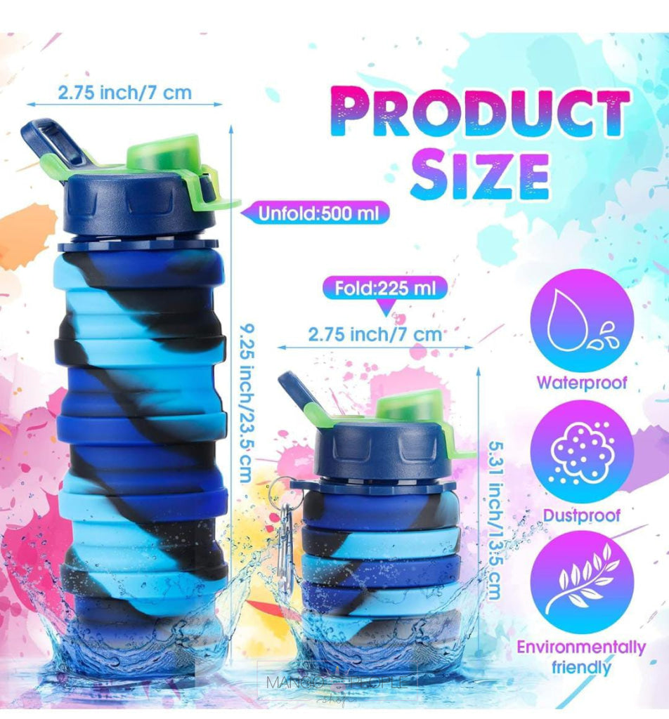 Collapsible Silicone Water Bottles - 1000Ml Sipper Bottle