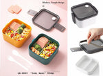 Load image into Gallery viewer, Double Compartment Lunch Box With Spoon - 850Ml Decker