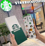 Load image into Gallery viewer, SipSociety – Starbucks Art Edition Straw Cup Stainless Steel Cup with Tray