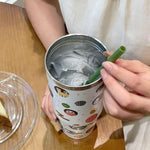 Load image into Gallery viewer, SipSociety – Starbucks Art Edition Straw Cup Stainless Steel Cup with Tray