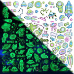 Load image into Gallery viewer, Space Universe Astronaut Noctilucent Puffy 3D Stickers