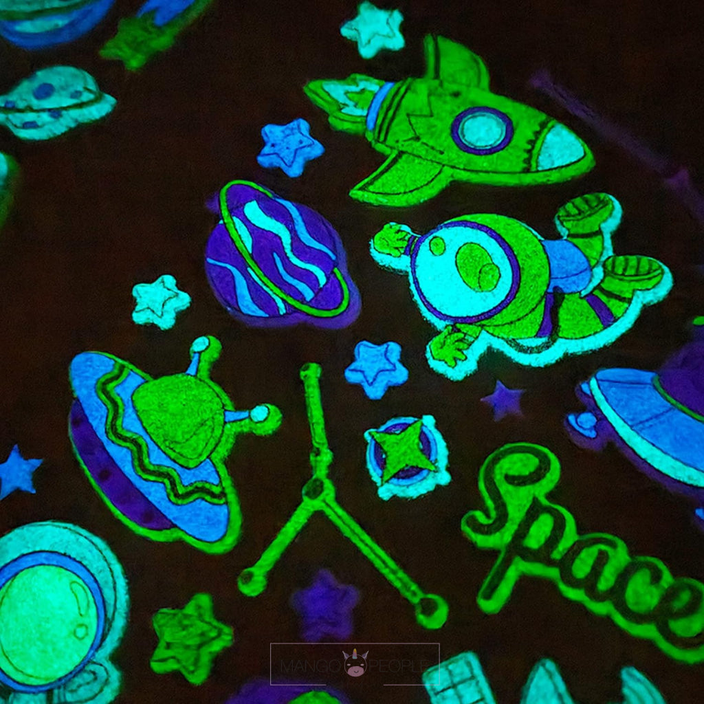 Space Universe Astronaut Noctilucent Puffy 3D Stickers
