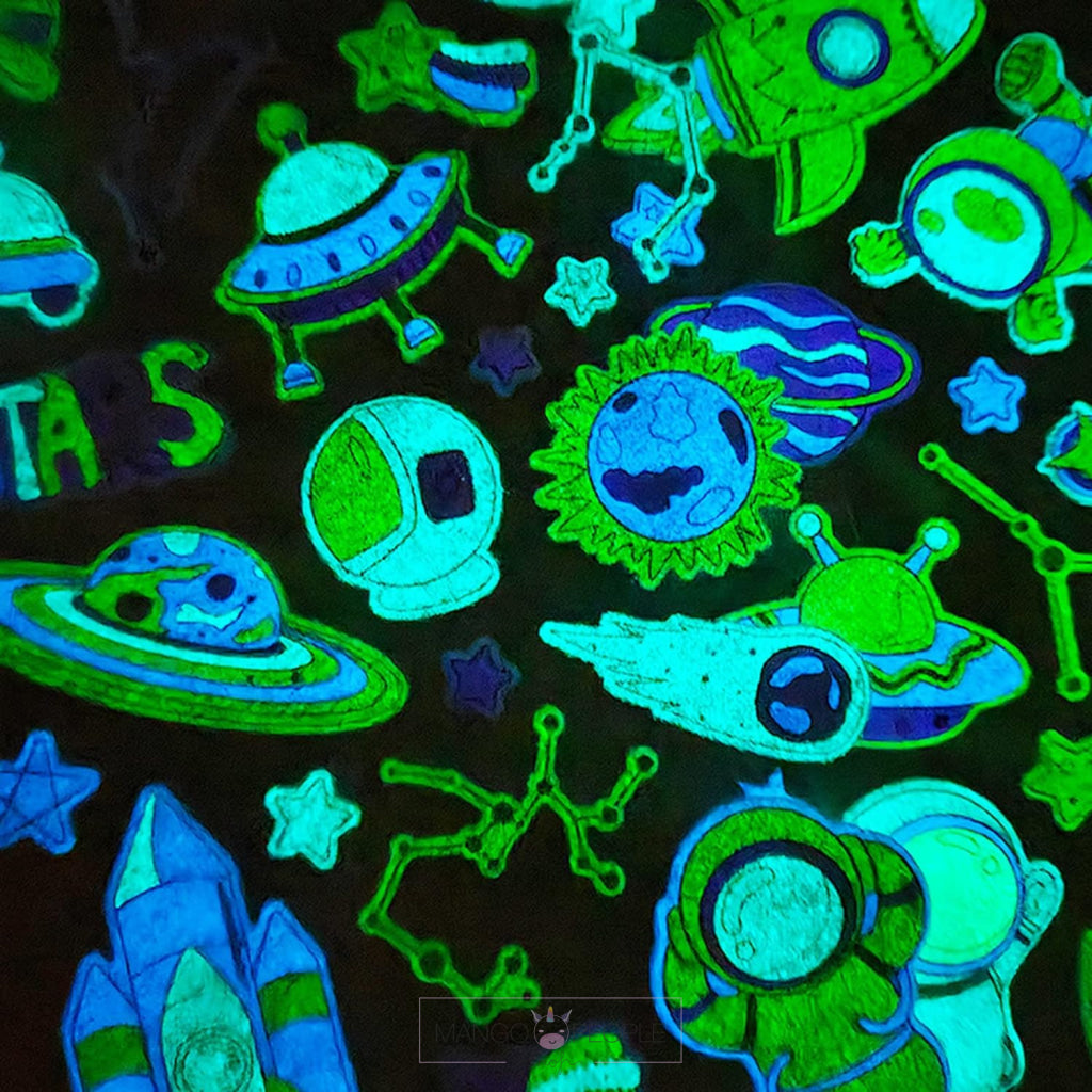 Space Universe Astronaut Noctilucent Puffy 3D Stickers
