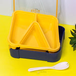 Load image into Gallery viewer, Square Design 3 Compartment Leak Proof Lunch Box - 850Ml Lunch Box Tiffin