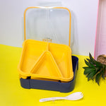 Load image into Gallery viewer, Square Design 3 Compartment Leak Proof Lunch Box - 850Ml Lunch Box Tiffin