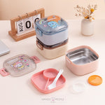 Load image into Gallery viewer, Square Double-Layer Stainless Steel Lunch Box - 1000Ml