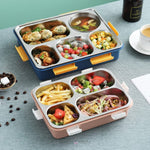 Load image into Gallery viewer, Stainless Steel Tiffin /Lunch Box With 5 Compartments For Kids And Adults - 1280Ml Lunch