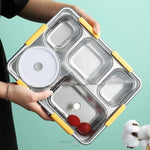 Load image into Gallery viewer, Stainless Steel Tiffin /Lunch Box With 5 Compartments For Kids And Adults - 1280Ml Lunch
