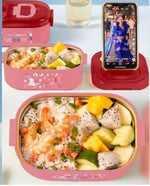 Load image into Gallery viewer, Themed Stainless Steel Lunch Box -700Ml With Complimentary Gift And Mobile Holder