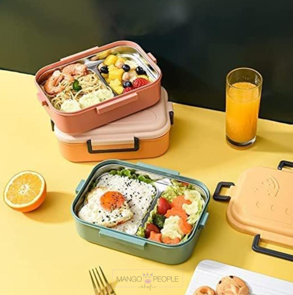 Three Grid Stainless Steel Lunch Box - 800Ml