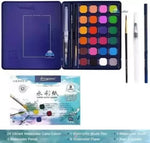 Load image into Gallery viewer, Tin Box With 24 Solid Watercolor Paint Set - Multicolor Art Studio Drawing And Painting Set