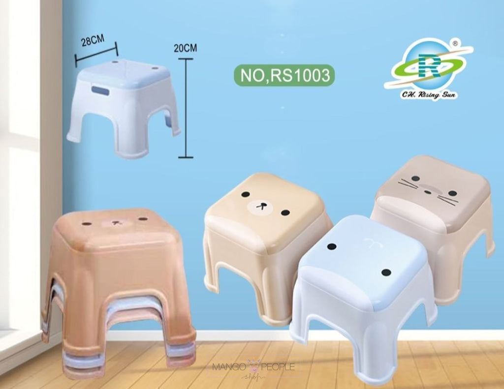Unbreakable Cute Panda And Cat Design Plastic Stool For Kids
