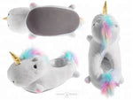 Load image into Gallery viewer, Unicorn Rainbow Plush Slippers - White Plush Slippers Mango People Local